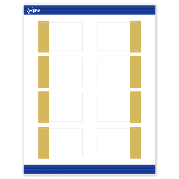Avery Printable Tags With Sure Feed Technology, 2in x 3in, Matte White With Preprinted Gold-Dipped Edge, Pack Of 80