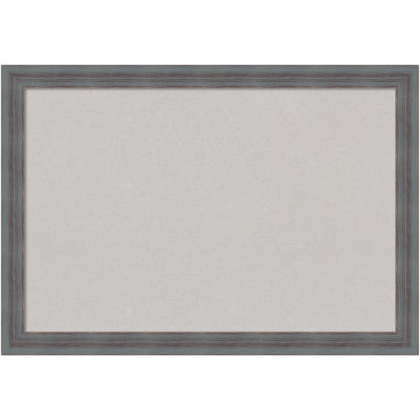Amanti Art Dixie Non-Magnetic Cork Bulletin Board, 26in x 18in, Gray, Blue Gray Wood Frame