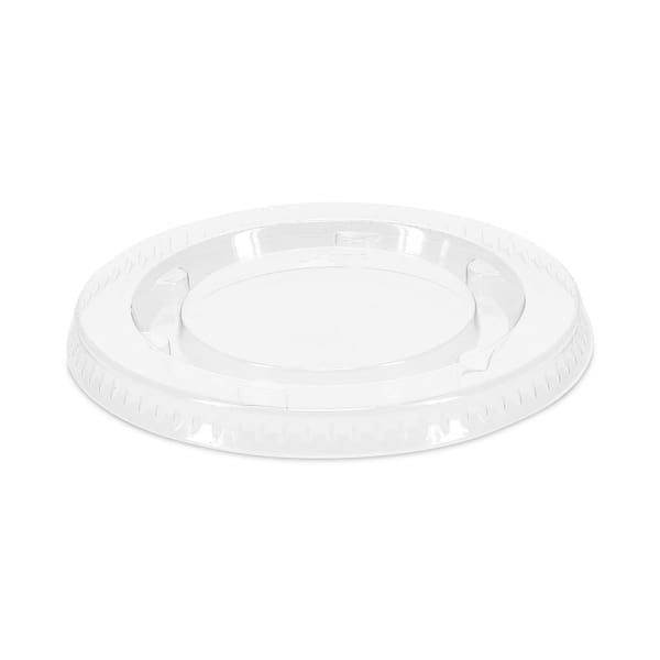 Pactiv Evergreen Plastic Portion Cup Lid, Fits 1.5 oz to 2.5 oz Cups, Clear, 100/Pack, 24 Packs/Carton