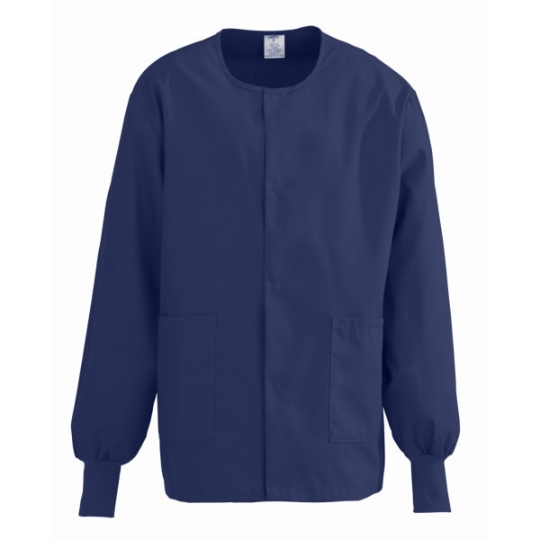 Medline ComfortEase Unisex Warm-Up Scrub Jacket, 3X, Midnight Blue