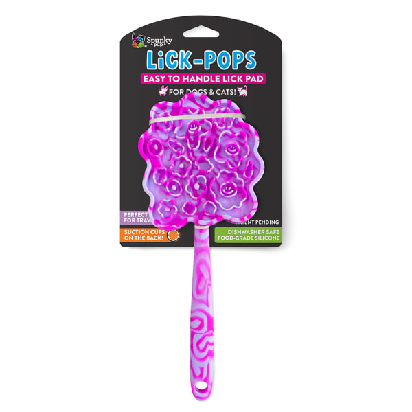 Spunky Pup Lick Pop Pad, Tree, 7-15/16in x 5-7/16in, Pink/Purple