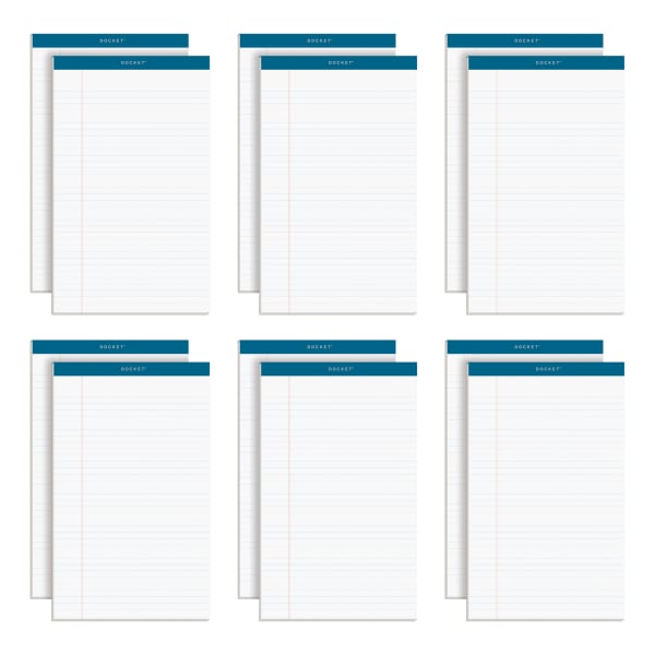 TOPS Double Docket Writing Pads, 8 1/2in x 14in, Legal Ruled, 50 Sheets, White, Pack Of 12 Pads