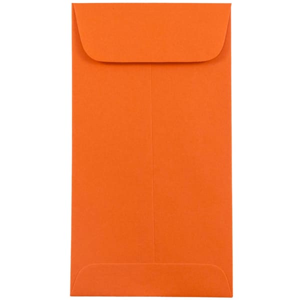 JAM Paper Coin Envelopes, #7, Gummed Seal, 30% Recycled, Orange, Pack Of 25