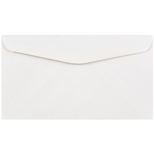 JAM Paper Booklet Envelopes, 3 5/8in x 6 1/2in, Gummed Seal, White, Pack Of 25