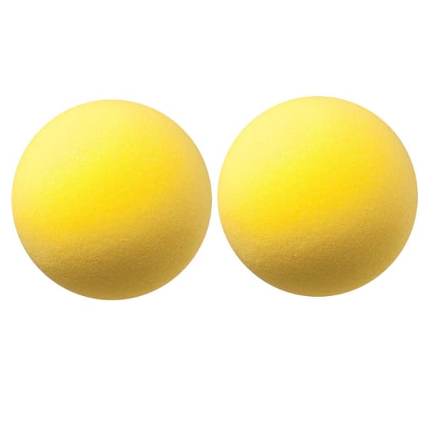 Champion Sports Uncoated Regular Density Foam Balls, 8-1/2in, Yellow, Pack Of 2 Balls