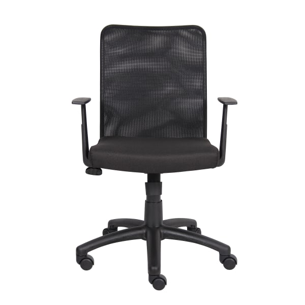 Boss Budget Mesh Task Chair With T-Arms, Black