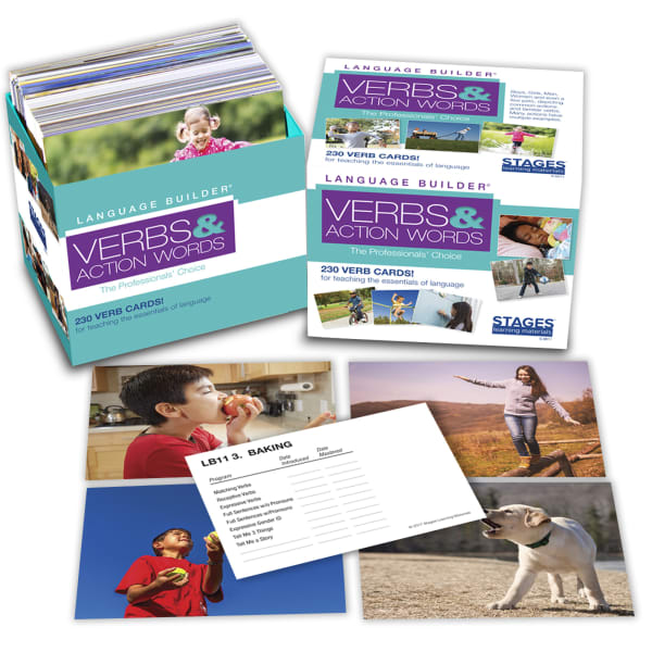 Stages Learning Materials Language Builder Picture Cards, 5in x 3-1/2in, Verbs, 1st Grade, Set Of 230 Cards