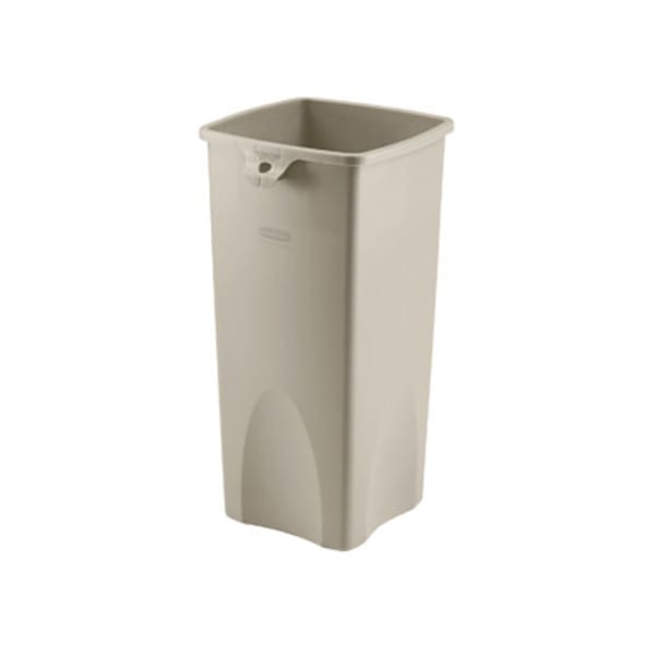 Rubbermaid Commercial Untouchable Square Container - 23 gal Capacity - Square - Crack Resistant - 32.9in Height x 16.5in Width x 15.5in Depth - Plastic - Beige - 1 Each