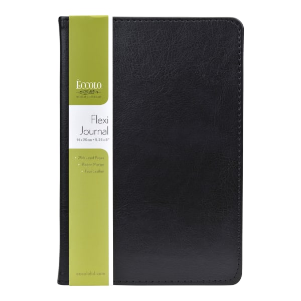 Eccolo Faux-Leather Journal, Black