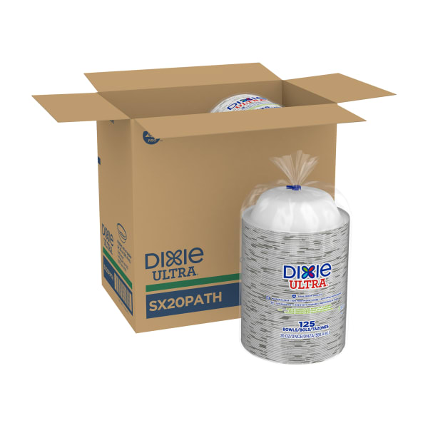 Dixie Ultra Pathways Heavyweight Paper Bowls, 20 Oz, Burgundy/Green, Carton Of 500 Bowls