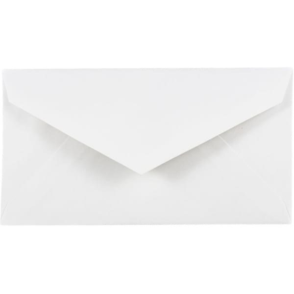 JAM Paper Booklet Envelopes, #7 3/4 Monarch, Commercial Flap, Gummed Seal, White, Pack Of 25