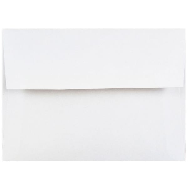 JAM Paper Booklet Envelopes, #4 Bar (A1), Gummed Seal, White, Pack Of 25