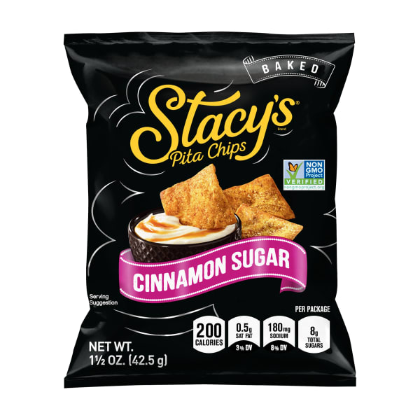 Stacys Cinnamon Sugar Pita Chips, 1.5 Oz, Pack Of 24