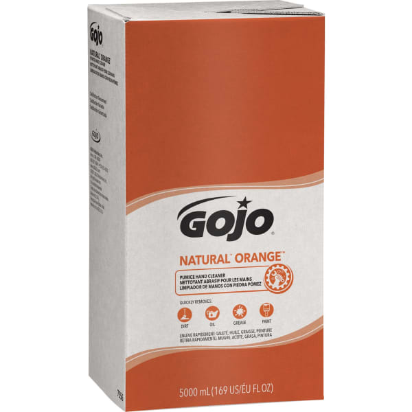 Gojo Natural Orange Pumice Hand Cleaner - Citrus Scent - 1.32 gal - Oil Remover, Dirt Remover, Grease Remover, Soil Remover - GOJ755602