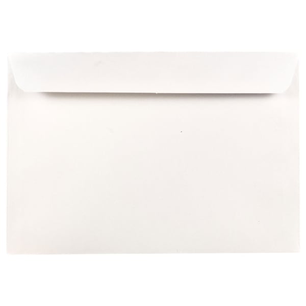 JAM Paper Booklet Envelopes, 6 1/2in x 9 1/2in, Gummed Seal, White, Pack Of 25