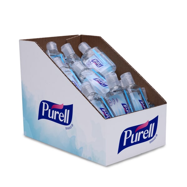 Purell Advanced Hand Sanitizer Refreshing Gel, 1 Oz, Clean Scent, 1 Fl Oz Travel Size Flip-Cap Bottle with Display Bowl,  Pack Of 36