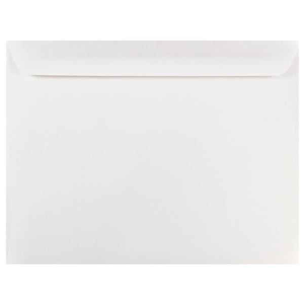 JAM Paper Booklet Envelopes, 10 x 13, Gummed Seal, White, Pack Of 25