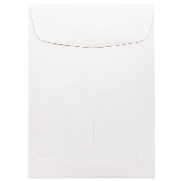 JAM Paper Open-End 5 1/2in x 7 1/2in Catalog Envelopes, Gummed Seal, White, Pack Of 25