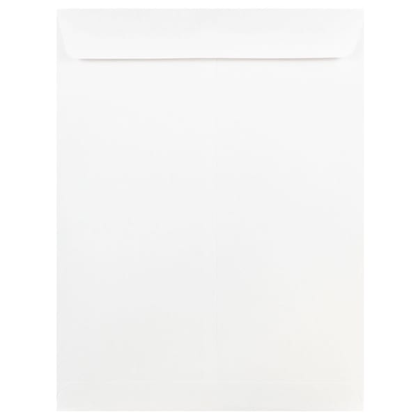 JAM Paper Open-End 9in x 12in Catalog Envelopes, Gummed Seal, White, Pack Of 25
