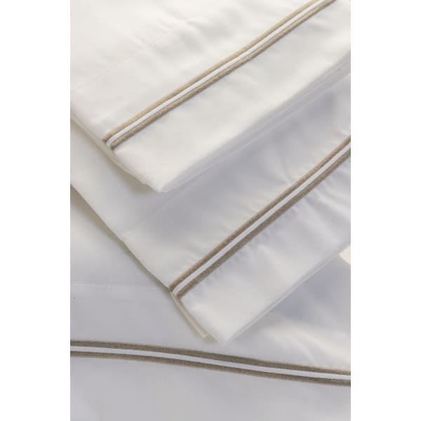 23 Threads Flat Sheet, Micropoly, Ctrl+Z Technology, Embroidered, White, Hotel King, Case of 24