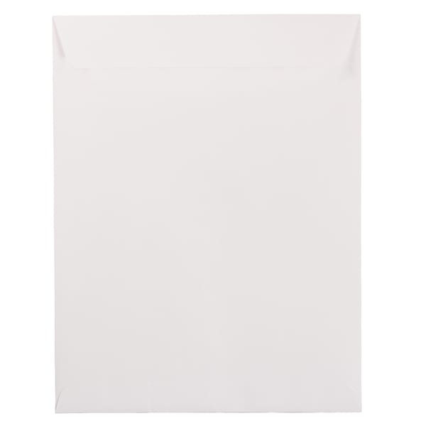 JAM Paper Open-End 10in x 13in Catalog Envelopes, Gummed Closure, White, Pack Of 25