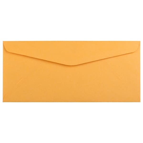 JAM PAPER #10 Business Commercial Envelopes, 4 1/8in x 9 1/2in, Brown Kraft Manila, Pack Of 25