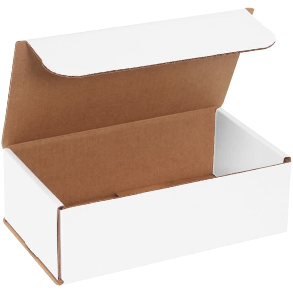 Partners Brand Corrugated Mailers 9in x 5in x 3in, White, Bundle of 50
