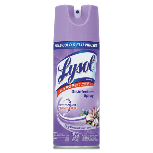 Lysol Disinfectant Spray, Early Morning Breeze Scent, 12.5 Oz Bottle, Case Of 12