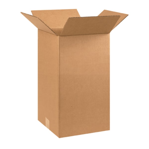 Partners Brand Tall Corrugated Boxes, 10in x 10in x 18in, Kraft, Bundle of 25