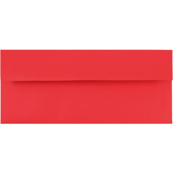 JAM PAPER #10 Business Colored Envelopes, 4 1/8 x 9 1/2, Red Recycled, 25/Pack