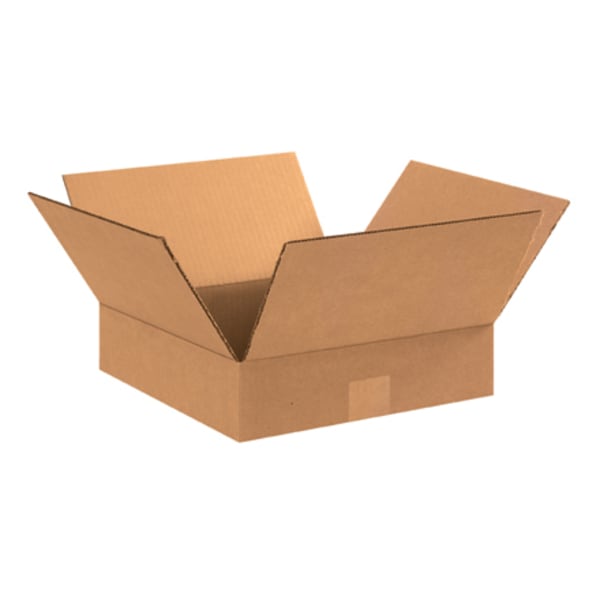 Partners Brand Flat Corrugated Boxes 11in x 11in x 3in, Bundle of 25
