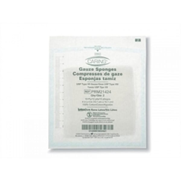 Medline Caring Sterile Woven Gauze Sponges, 12-Ply, 4in x 4in, Case Of 24