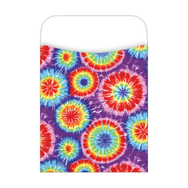 Barker Creek Peel & Stick Library Pockets, 3 1/2in x 5 1/8in, Tie-Dye, Pack Of 30