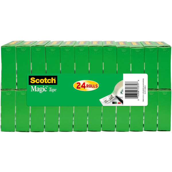 Scotch Magic Tape, Invisible, 24 Tape Rolls, 3/4 in x 800 in, Home Office Supplies and School Supplies for College and Classrooms