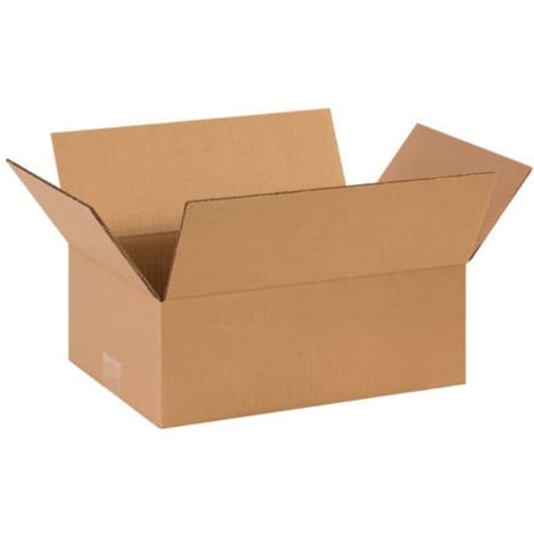 Partners Brand Flat Corrugated Boxes, 14in x 10in x 5in, Kraft, Bundle of 25
