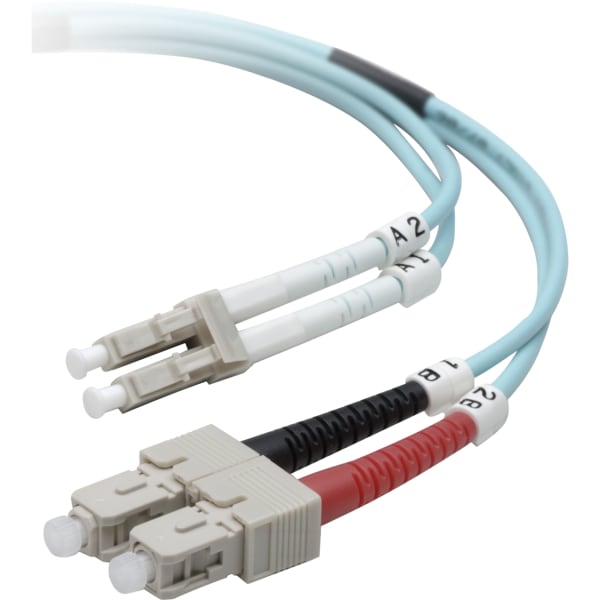 Belkin 5M Fiber Optic Cable: 10Gb Aqua Multimode LC/SC Duplex, 50/125 OM3 - Patch cable - LC multi-mode (M) to SC multi-mode (M) - 5 m - fiber optic - duplex - 50 / 125 micron - aqua