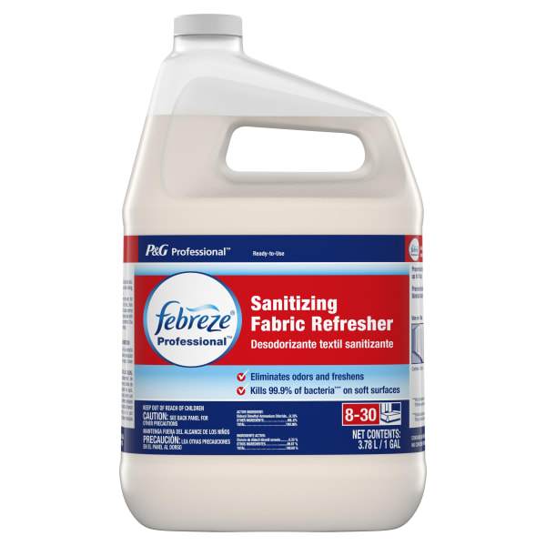 Febreze Professional Sanitizing Fabric Refresher Spray, Light Scent, 1 Gallon, Case Of 3 Bottles