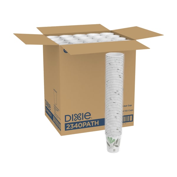 Dixie Paper Hot Cups, 10 Oz., Pathways Design, Case Of 1,000