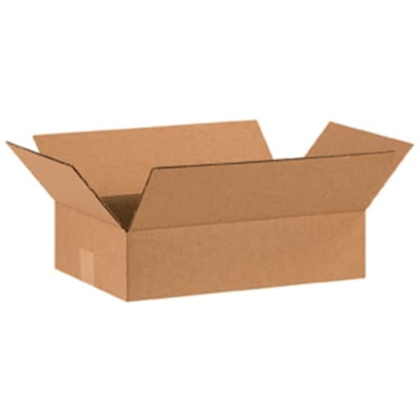 Partners Brand Flat Corrugated Boxes, 16in x 10in x 4in, Kraft, Bundle of 25