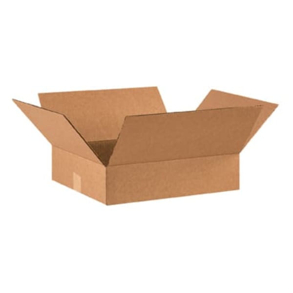 Partners Brand Flat Corrugated Boxes, 16in x 14in x 4in, Kraft, Bundle of 25