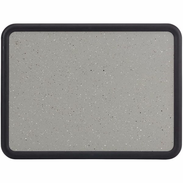 Quartet Contour Granite Colored Cork Board, 24in x 36in, Plastic Frame With Black Finish