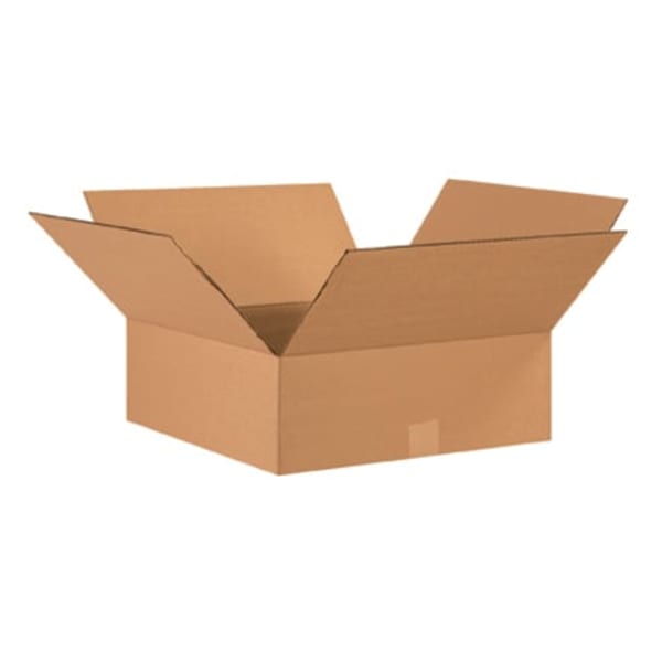 Partners Brand Flat Corrugated Boxes, 17in x 17in x 6in, Kraft, Bundle of 20