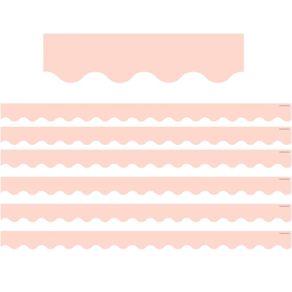 Teacher Created Resources Scalloped Border Trim, Blush Pink, 35ft Per Pack, Set Of 6 Packs