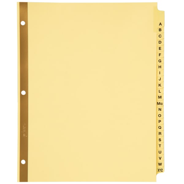 Avery Laminated Preprinted Dividers, A-Z Tabs, 8 1/2in x 11in, Set Of 25