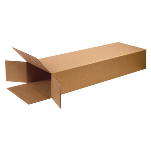 Partners Brand Heavy-Duty Side-Loading Boxes 18in x 6in x 45in, Kraft, Bundle of 5