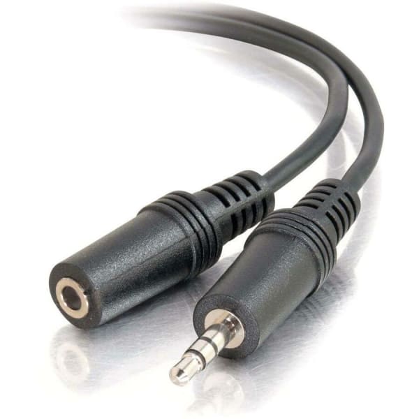 C2G 1.5ft 3.5mm M/F Stereo Audio Extension Cable - Mini-phone Male Stereo - Mini-phone Female Stereo - 1.5ft - Black