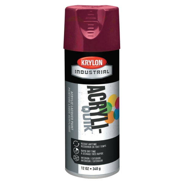 Krylon Interior/Exterior Industrial Maintenance Paint, 12 Oz Aerosol Can, Cherry Red