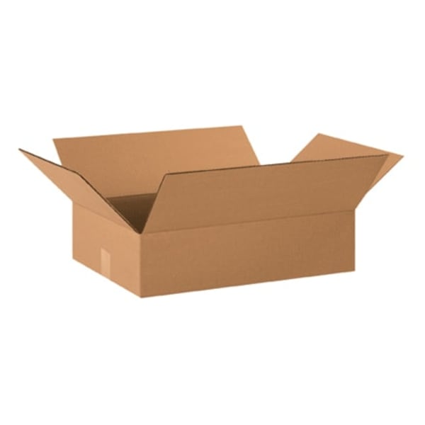 Partners Brand Flat Corrugated Boxes, 20in x 14in x 4in, Kraft, Bundle of 25