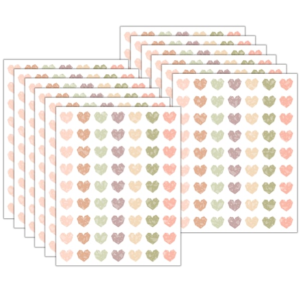 Teacher Created Resources Mini Stickers, 1/2in, Terrazzo Tones Hearts, 378 Stickers Per Pack, Bundle Of 12 Packs