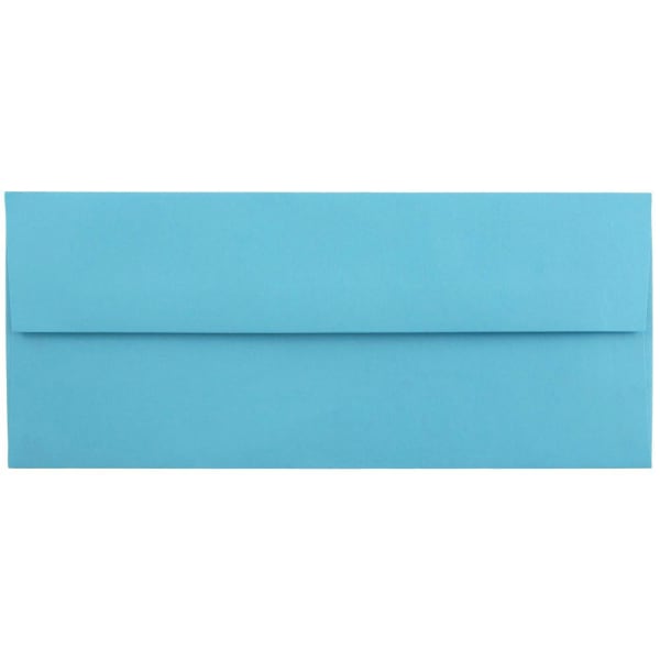 JAM PAPER #10 Business Colored Envelopes, 4 1/8 x 9 1/2, Blue Recycled, 25/Pack